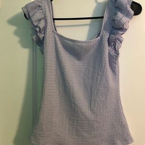 Lavender Ruffle Sleeve Top